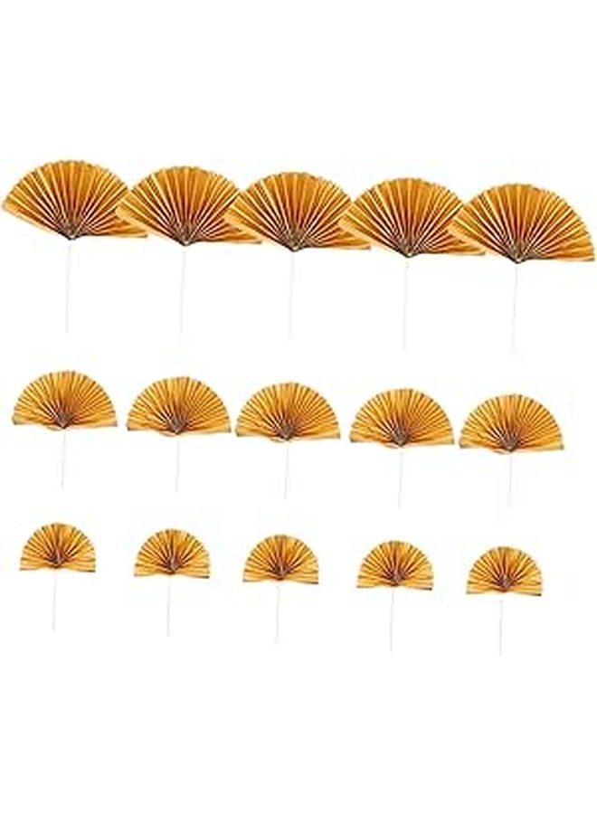 15pcs Gold Glitter Cake Toppers for Graduation Wedding Birthday Party Decorations - Image 1