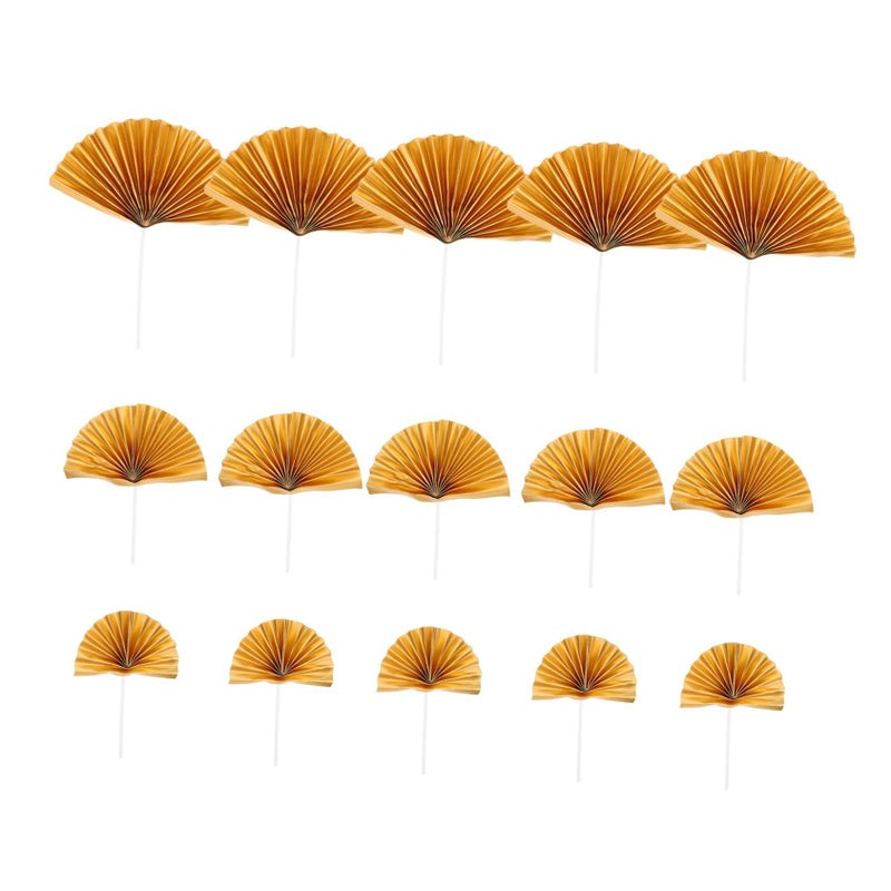15pcs Gold Glitter Cake Toppers for Graduation Wedding Birthday Party Decorations - Image 2