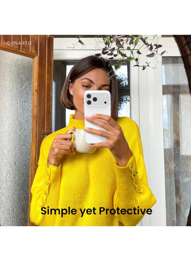 Silicone Case for IPhone 17 Pro Max (6.9) Soft Gel Cover Full Body Shockproof Protection Matte Finish Cover Soft Microfiber Lining Cushion Slim Case (White) - Image 4