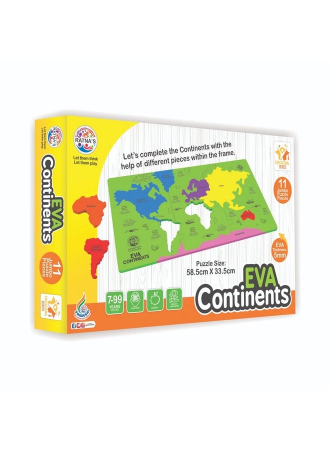 RATNA'S Ratna's EVA Continents Jumbo Pieces Framed Puzzle Size 58.5 x 33.5 cm Along with Information Manual for Kids to Learn & Play  - Image 3