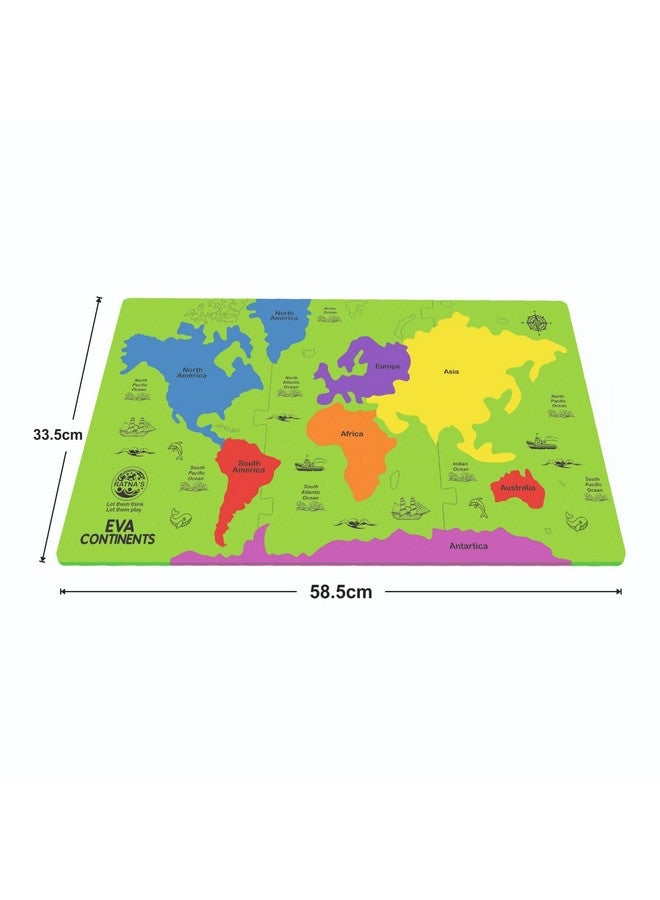 RATNA'S Ratna's EVA Continents Jumbo Pieces Framed Puzzle Size 58.5 x 33.5 cm Along with Information Manual for Kids to Learn & Play  - Image 2