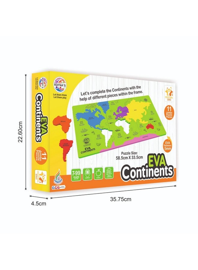 RATNA'S Ratna's EVA Continents Jumbo Pieces Framed Puzzle Size 58.5 x 33.5 cm Along with Information Manual for Kids to Learn & Play  - Image 5