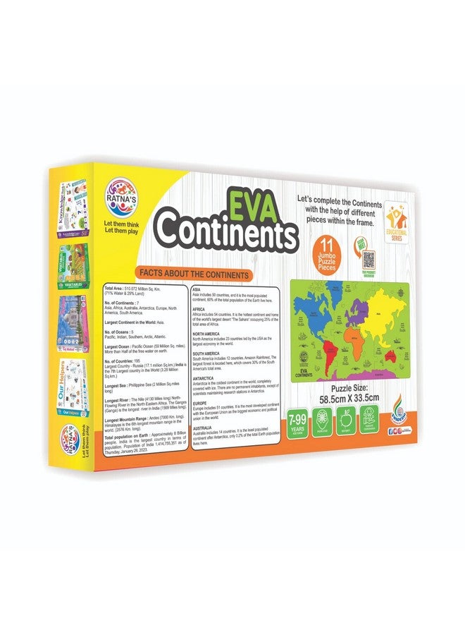 RATNA'S Ratna's EVA Continents Jumbo Pieces Framed Puzzle Size 58.5 x 33.5 cm Along with Information Manual for Kids to Learn & Play  - Image 4