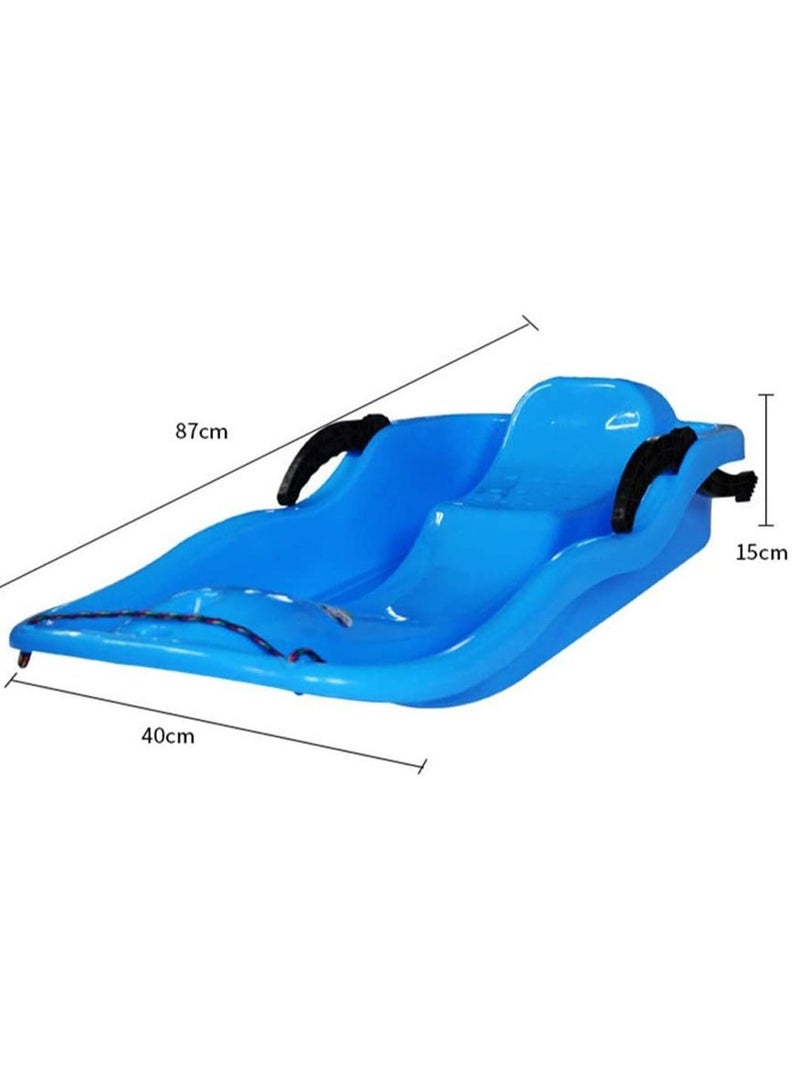 DubaiGallery Plastic Snow Sled, Kids Skiing Sled Board Snowboard Outdoor Downhill Toboggan with Brakes and Pull Rope for Grass Sliding and Sand Boarding  - Image 2