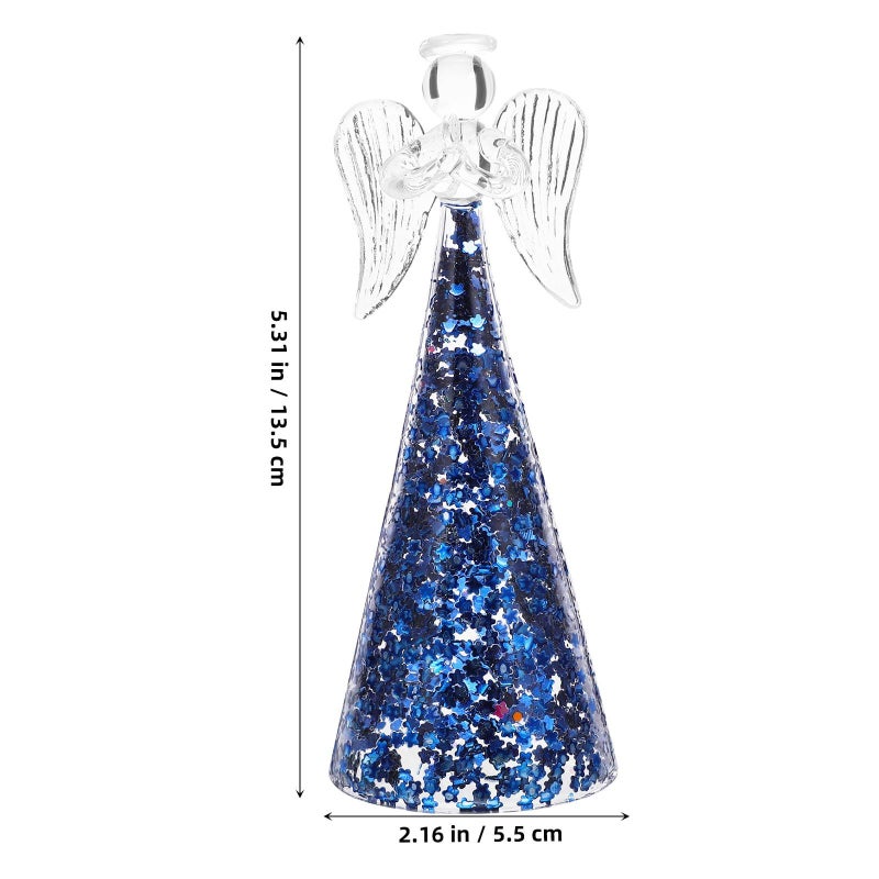 Glass Angel Statue Ornament Home Decor Figurine for Desk Holiday Office Dorm Night - Image 2