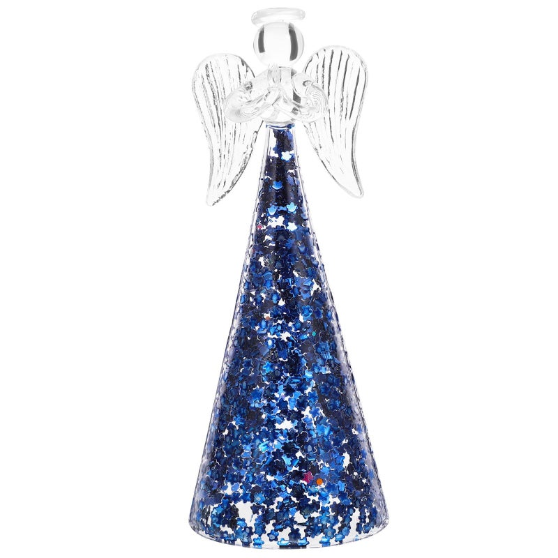 Glass Angel Statue Ornament Home Decor Figurine for Desk Holiday Office Dorm Night - Image 1