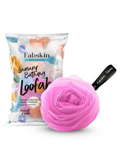 Fabskin Rose Loofah For Bathing | Bath Shower Loofah Sponge Scrubber Exfoliator For Women And Men | Bathing Sponge | Body Wash Scrub For Bathing | Bath Scrubber For Body (Pink) 