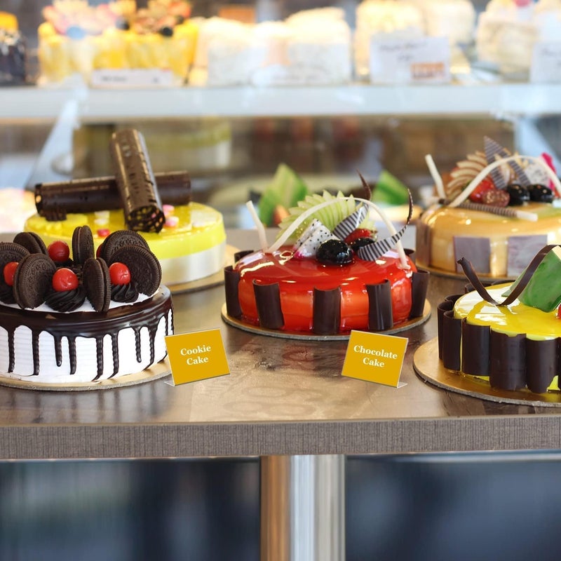 Shuban Acrylic Sign Holder (4 Inch W X 2.5 Inch H) L-Shape Acrylic Table Display Label Price Tag Name Card Holder Stands For School Office Counter Restaurants Supermarket (25Pcs) - Image 5