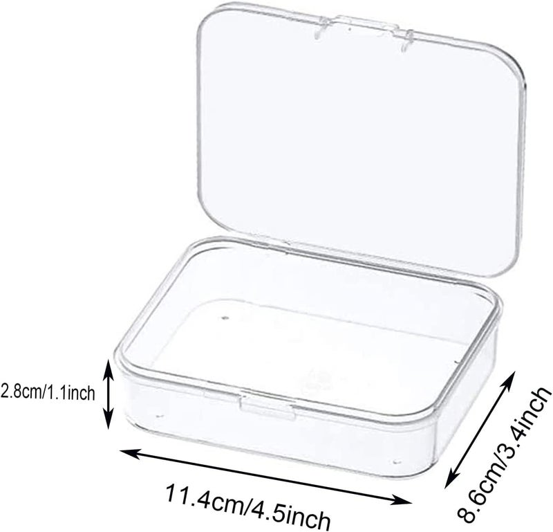 MFDSJ 6 Pcs Mini Plastic Storage Containers Box with Lid, 4.5x3.4 Inches Clear Rectangle Box for Collecting Small Items, Beads, Game Pieces, Business Cards, Crafts Accessories - Image 2
