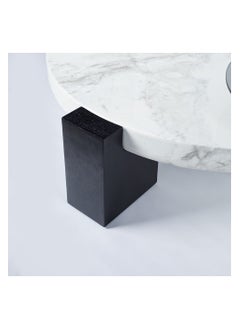 AWD Round Coffee Table With Marble Top And Glass Side Table, 110X110 cm  - Image 5