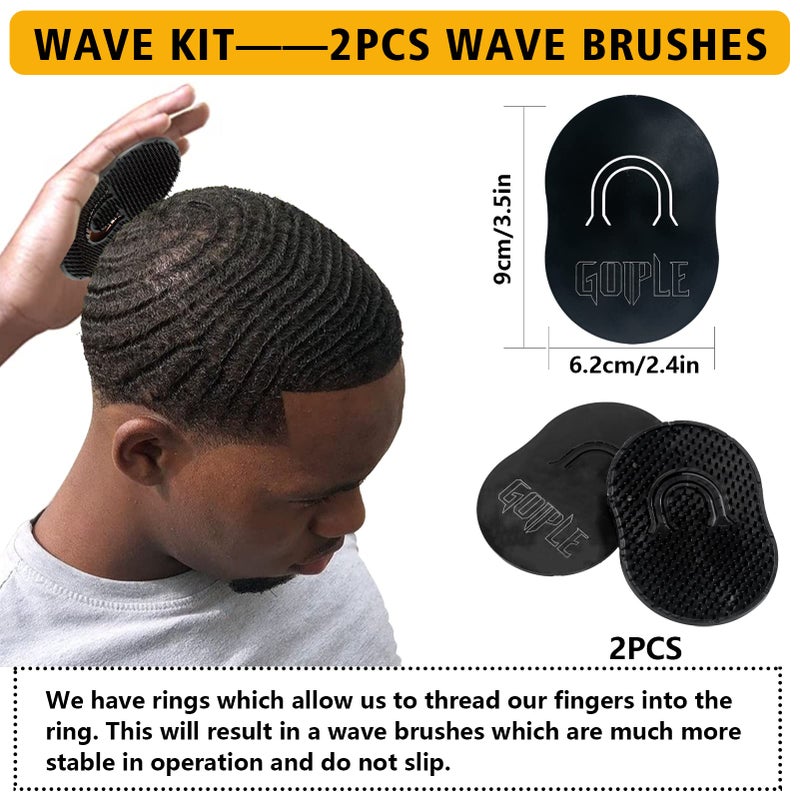 Goiple Wave Pomade for Men Strong Hold Easy Wash 360 Wave Training Hair Cream, Waves Grease for Men Promotes Layered Waves, Moisture, Control and Silky Shine Pomade Brushe Silky Durag Cap Set - Image 5