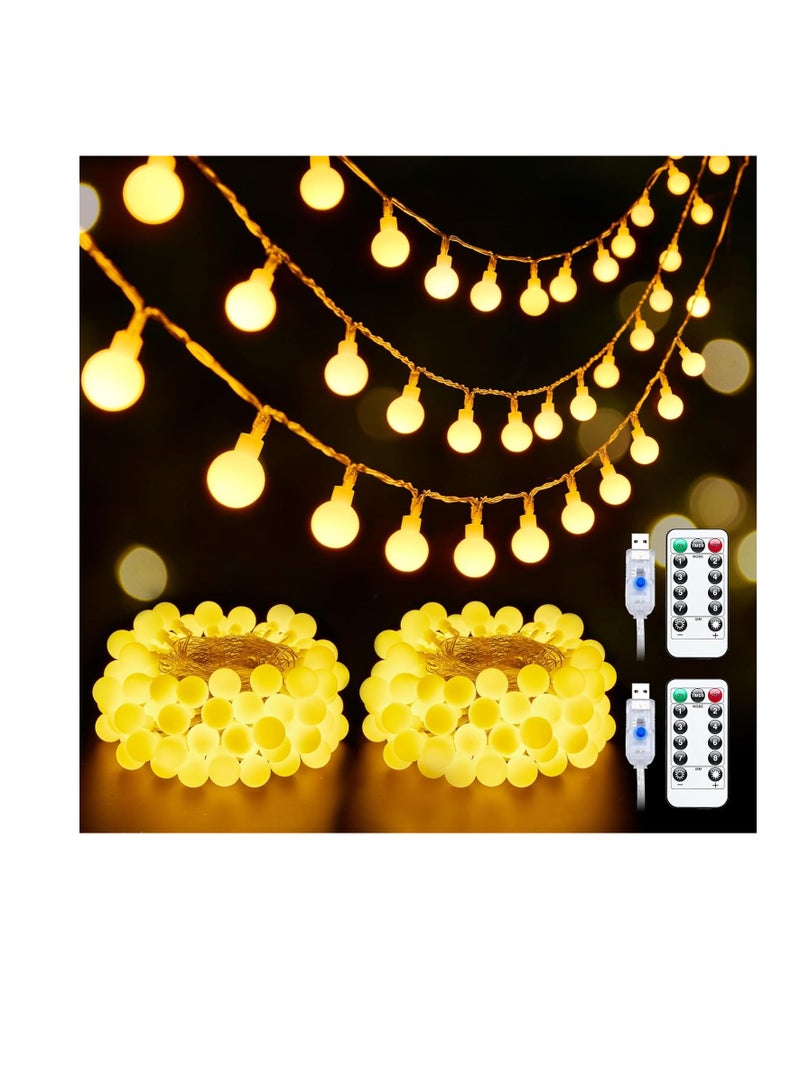 عام 2 Pack USB Globe String Lights لغرفة النوم ، 32.8 قدمًا 100 LED LED USB Fairy Lights with Remote ، Mini Globe Lights for Indoor Classroom Decor Dorm Batio Wall Party Party Tree - Image 1