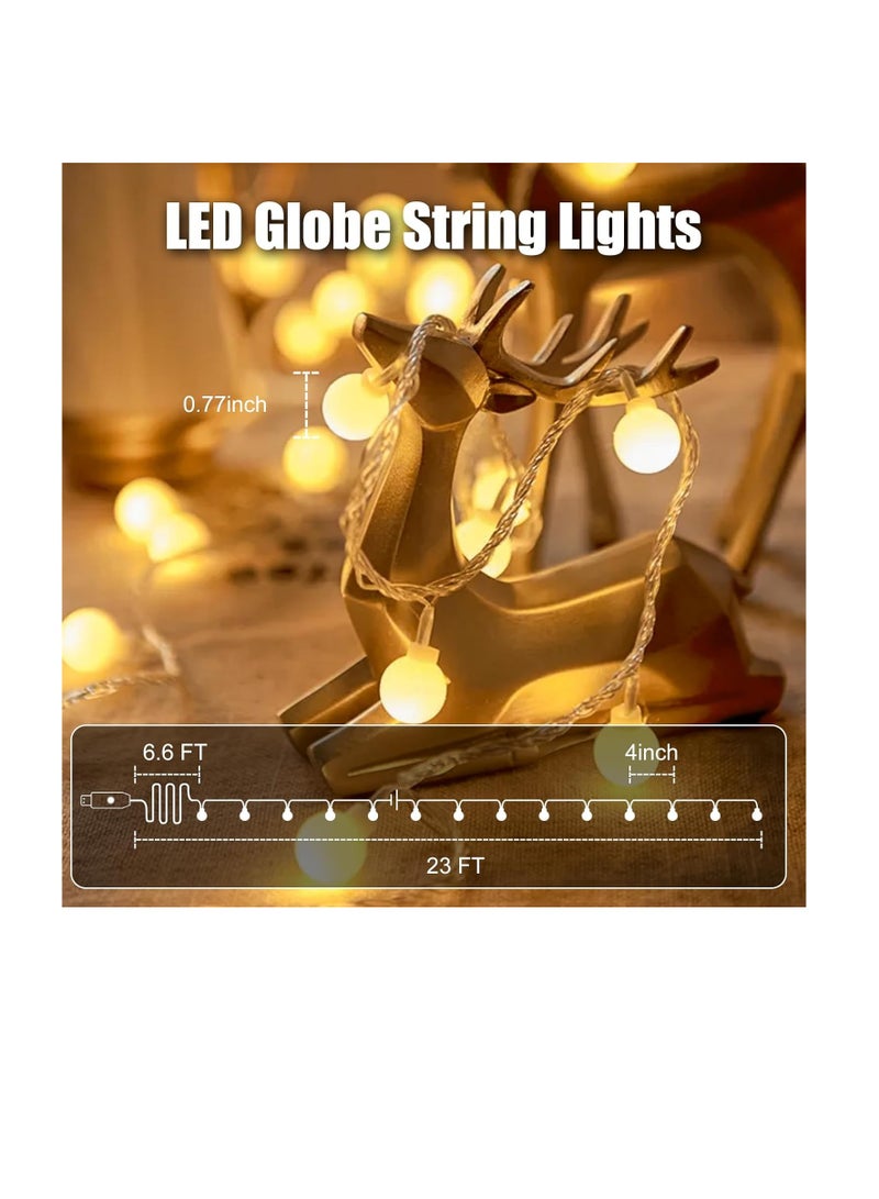 عام 2 Pack USB Globe String Lights لغرفة النوم ، 32.8 قدمًا 100 LED LED USB Fairy Lights with Remote ، Mini Globe Lights for Indoor Classroom Decor Dorm Batio Wall Party Party Tree - Image 2