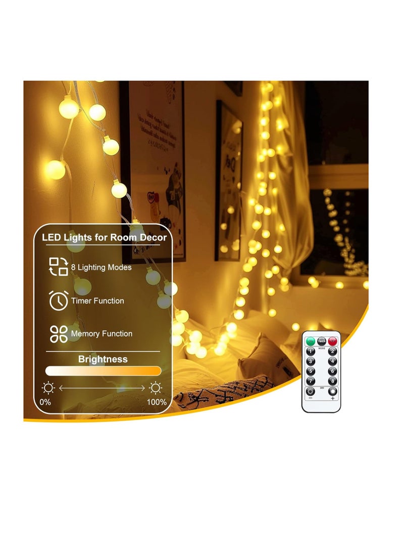 عام 2 Pack USB Globe String Lights لغرفة النوم ، 32.8 قدمًا 100 LED LED USB Fairy Lights with Remote ، Mini Globe Lights for Indoor Classroom Decor Dorm Batio Wall Party Party Tree - Image 3