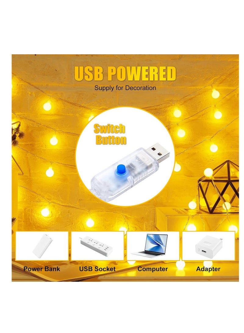 عام 2 Pack USB Globe String Lights لغرفة النوم ، 32.8 قدمًا 100 LED LED USB Fairy Lights with Remote ، Mini Globe Lights for Indoor Classroom Decor Dorm Batio Wall Party Party Tree - Image 4