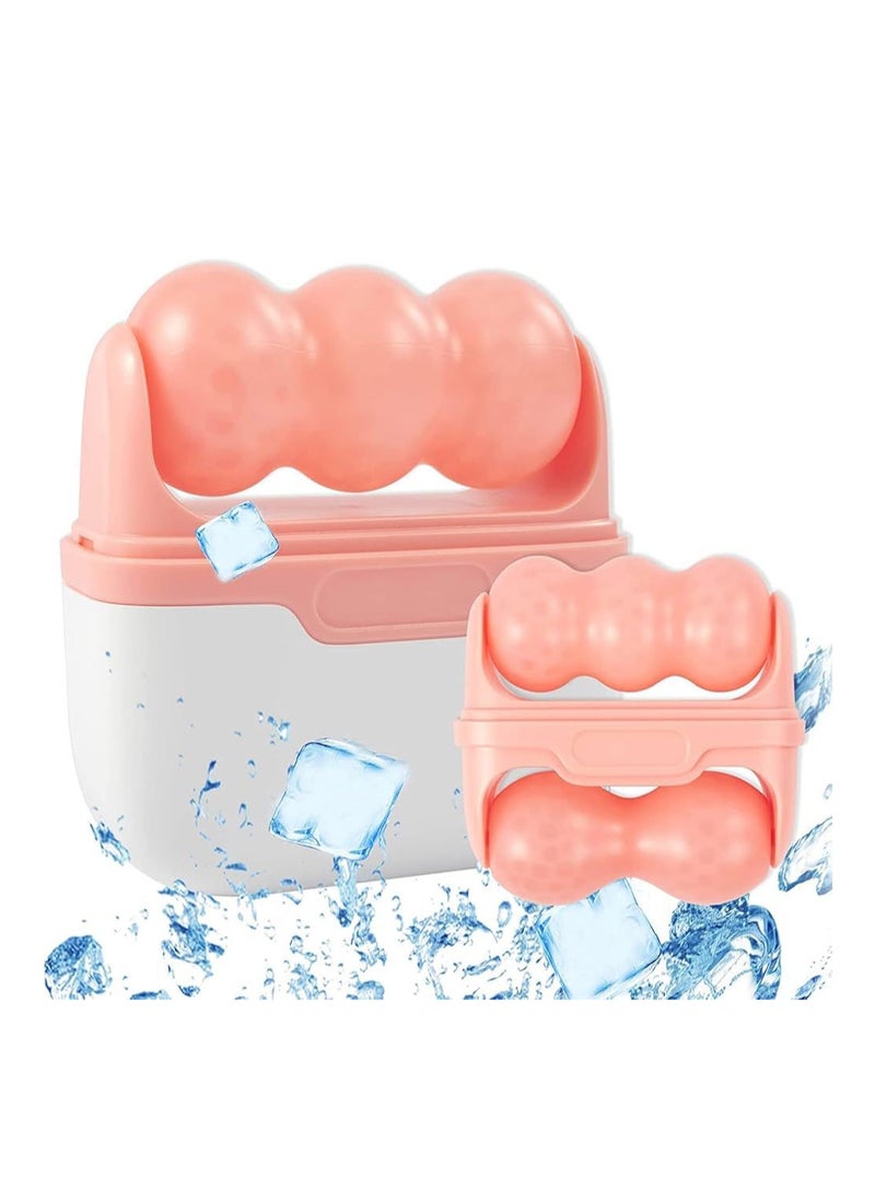 SOICY 2-in-1 Ice Roller for Face Skin Care Tool Personal Skin Cooling Ice Derma Roller Therapy Tools, Cold Facial Ice Roller Massager for Eye Puffiness, Migraine, TMJ Pain Relief & Minor Injury (Pink)  - Image 2