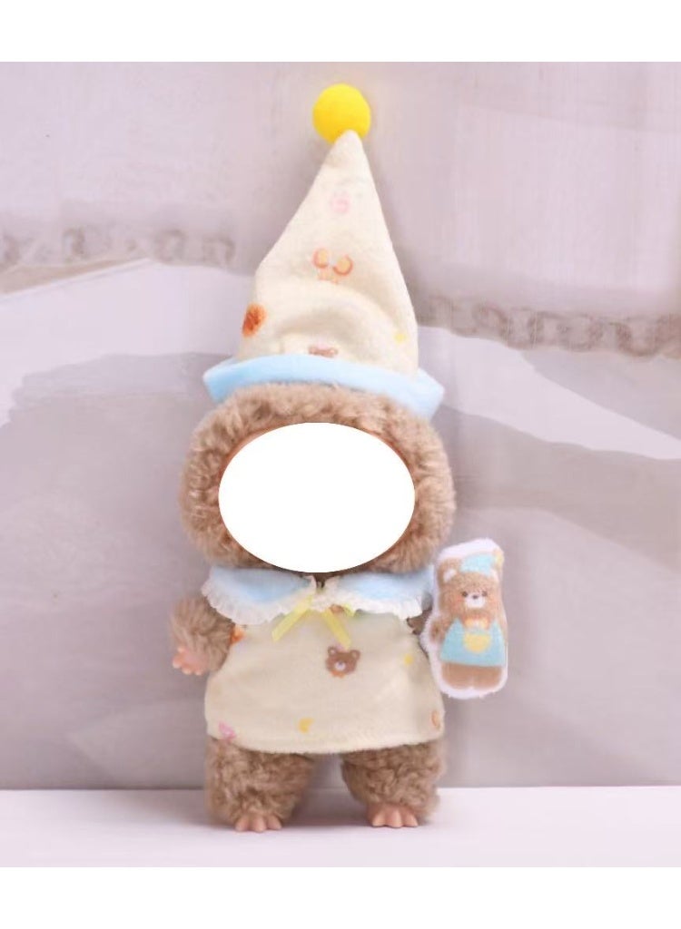 Labubu Doll Clothes, Labubu Clothes, pajama party theme, for 15-17cm Doll, High Quality Labubu Clothes with hat and milk bottle , Cute Clothes for Labubu Dolls  - Image 2