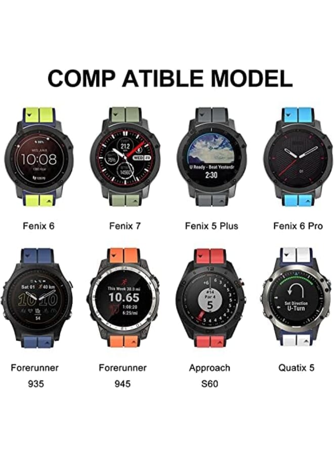 SYOSI Watch Band Waterproof Wristband Strap For Garmin Fenix 7 22Mm Width Silicone Bands For Garmin Fenix 7 Fenix 6 Fenix 6 Pro Fenix 5 Fenix 5 Plus Forerunner 935 Forerunner 945 Approach S60 S62 - Image 3