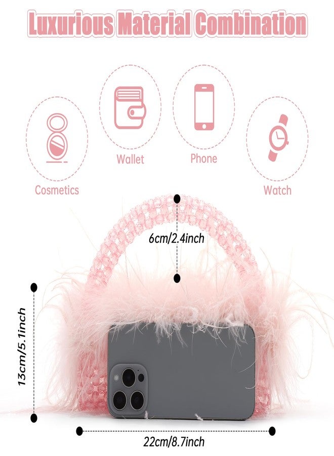 Fecialy Natural Ostrich Feather Clutch Purse for Women Beaded Handbags Handmade Evening Bag for Wedding Party - Image 4
