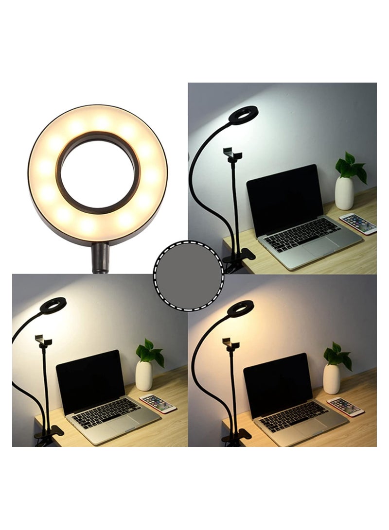 2 in 1 Phone Holder with Selfie Ring Light Fill Flash Light, Cell Phone Lazy Holder, Bracket Desk Lamp, Phone Clip Holder - Image 4