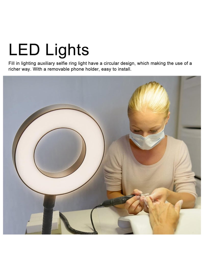 2 in 1 Phone Holder with Selfie Ring Light Fill Flash Light, Cell Phone Lazy Holder, Bracket Desk Lamp, Phone Clip Holder - Image 3