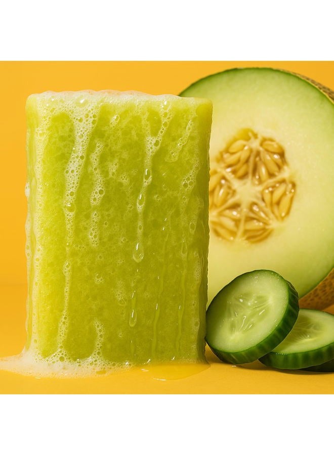 T. Taio T.Taio Esponjabon Soap Sponge - Cleansing Shower Scrubber - Cleaning Bath Wash Scrub - Oil Removal - Massage & Lather Foot, Elbow, & Face - Bathroom Accessories (Cucumber) - Image 3