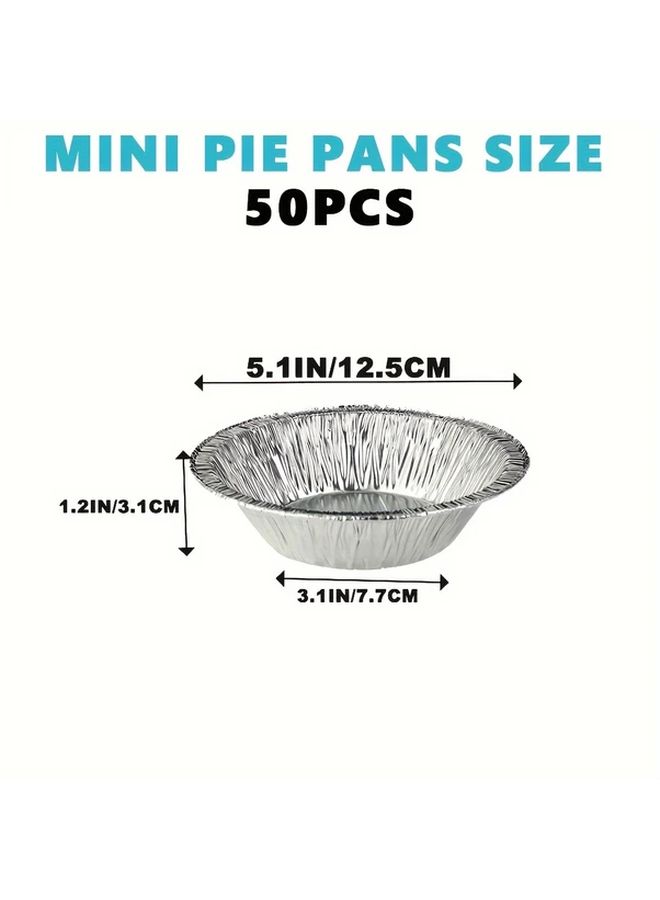 50 Pcs 5 Inch Heavy Duty Disposable Aluminum Pie Pans Mini Tins For Baking And Freezing - Image 3