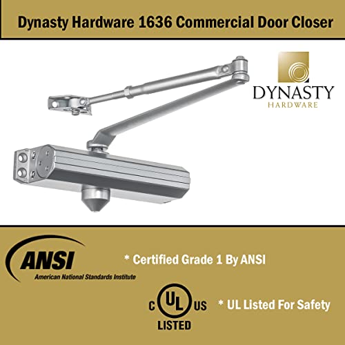 Dynasty Hardware Dynasty Door Closer Adjustable Spring Size 3-6 Hydraulic Automatic Door Closer Series 1636 (Aluminum) - Image 5