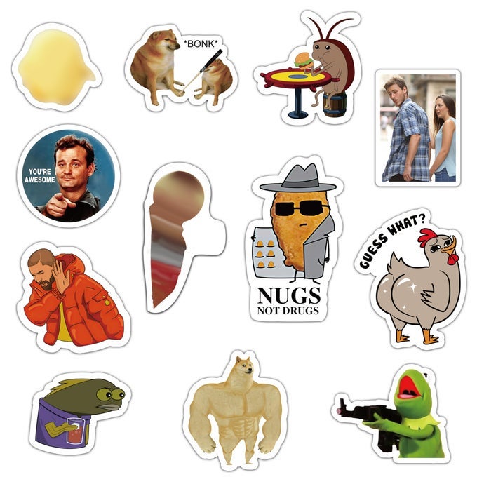 FUNNY MEME FRIDGE MAGNETS 12 PCS FUNNY PVC METAL MAGNETIC STICKER FLEXIBLE REUSABLE DECORATIONS FOR OFFICE CABINETS FRIDGE LOCKER TEENS