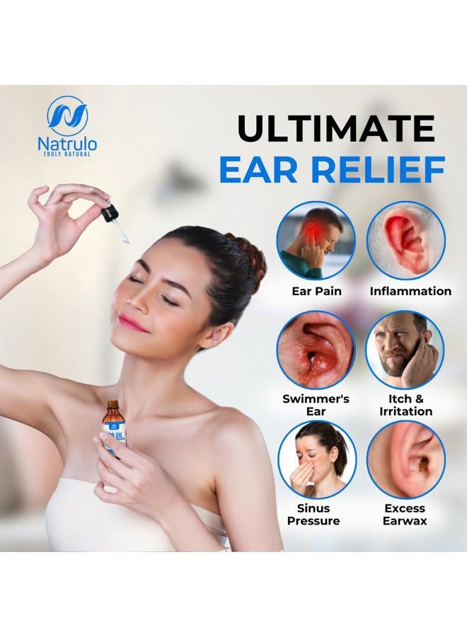 Natrulo Organic Ear Oil for Ear Infection - Natural Eardrops for Earache Prevention, Swimmer's Ear & Wax Removal - Kids, Adults, Baby, & Dog Earache Remedy - with Mullein, Garlic, Calendula Made in USA - Image 2