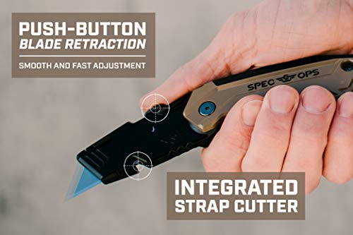Spec-Ops Spec Ops Tools Folding Utility Knife with Retractable Blade, Includes 3 Extra Blades in Handle Storage - Image 2