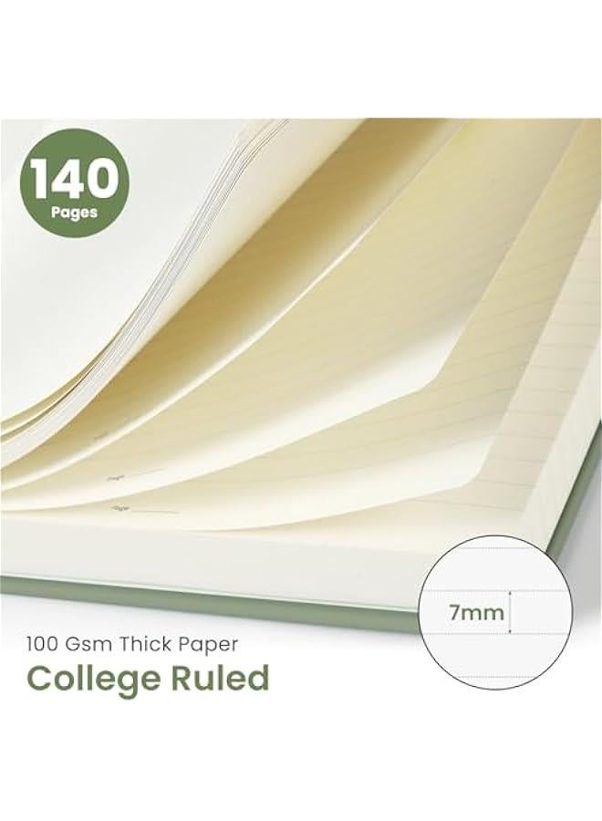Arabest Lined Spiral Journal Notebook for Women & Men, 140 s, College Ruled Hardcover Notebook for Work & Note Taking, Journals for Writing, A5(6x8) - Green - Image 2