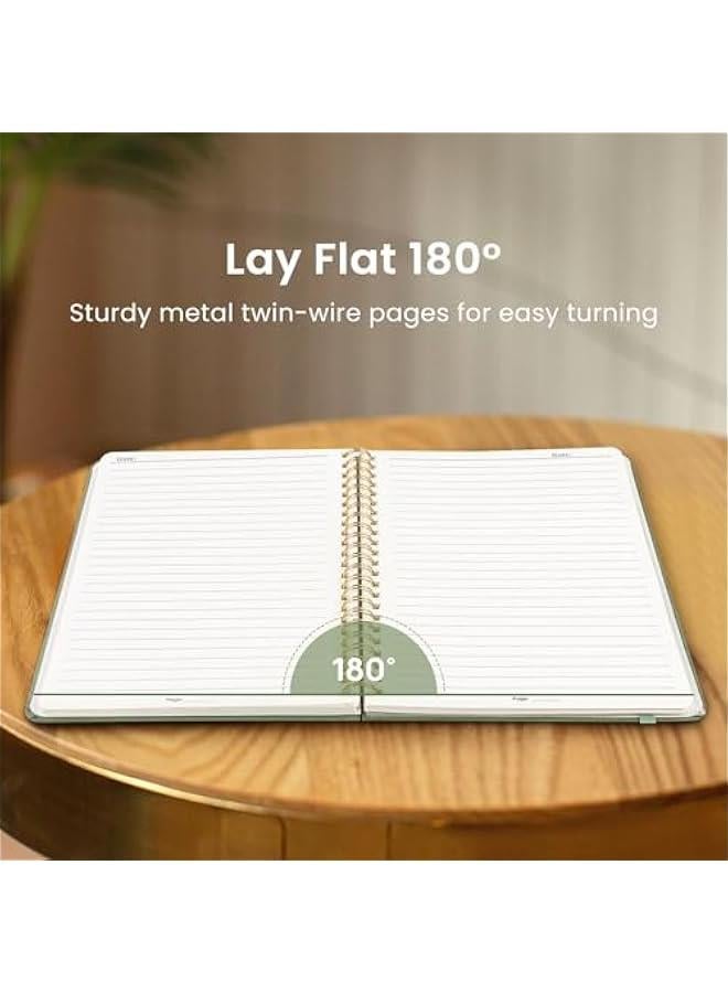 Arabest Lined Spiral Journal Notebook for Women & Men, 140 s, College Ruled Hardcover Notebook for Work & Note Taking, Journals for Writing, A5(6x8) - Green - Image 4