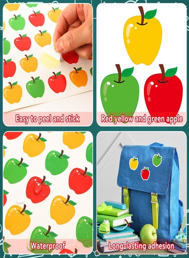 JULMELON 576Pcs Apples Stickers for Kids, Colorful Mini Apples Stickers Bulk for Teachers Reward Back to School Classroom Awards Decorations - Image 3