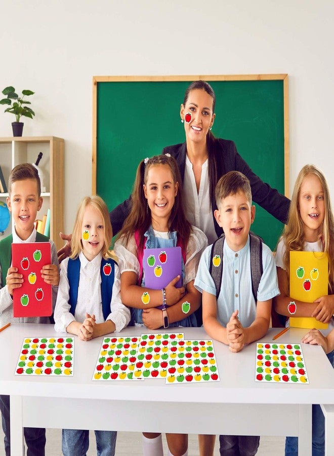 JULMELON 576Pcs Apples Stickers for Kids, Colorful Mini Apples Stickers Bulk for Teachers Reward Back to School Classroom Awards Decorations - Image 4