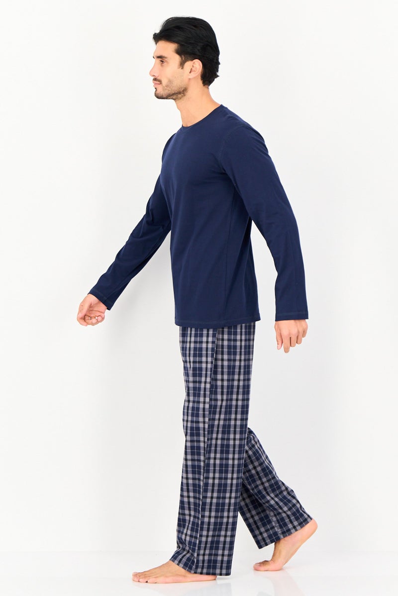 English Laundry Men 2 Pieces Checkered T-Shirt And Bottom Pyjama Set, Multicolor - Image 3