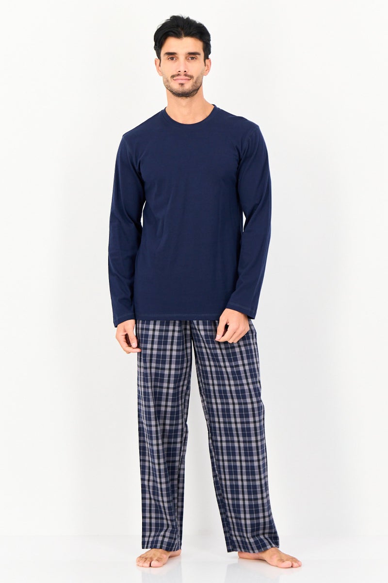 English Laundry Men 2 Pieces Checkered T-Shirt And Bottom Pyjama Set, Multicolor - Image 1