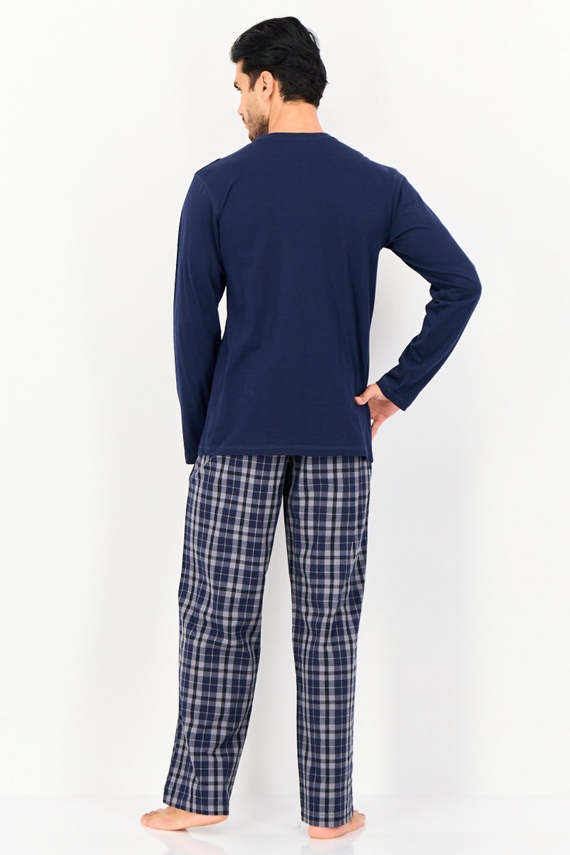 English Laundry Men 2 Pieces Checkered T-Shirt And Bottom Pyjama Set, Multicolor - Image 4