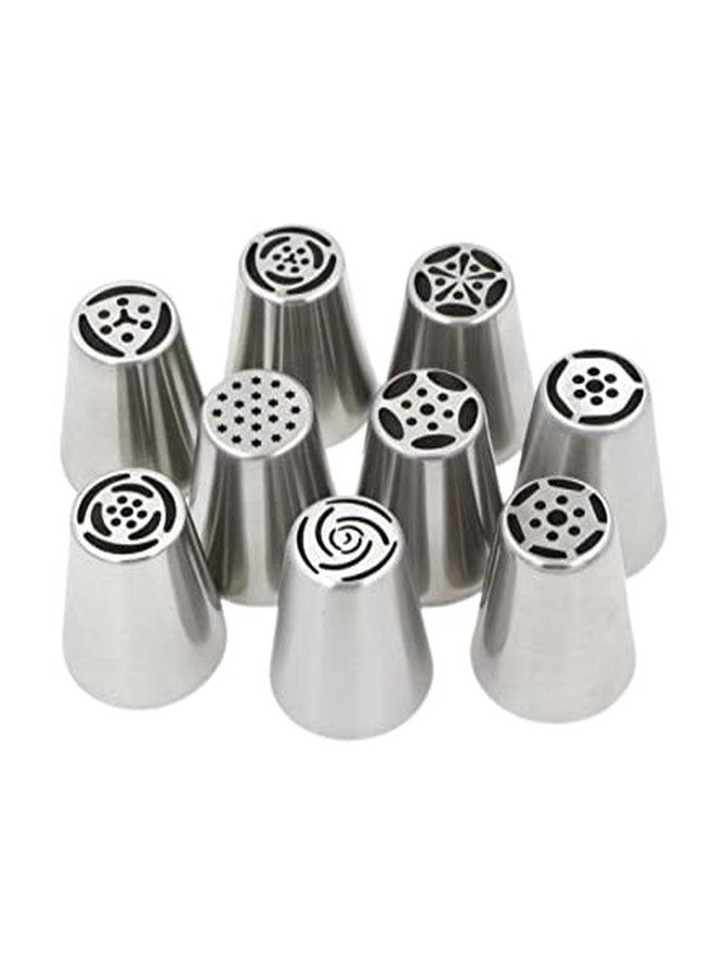 BAKING SET مجموعة أدوات تزيين الكيك || توليب روسي || فوهات تزيين الكيك || أدوات منزلية || 9 قطع || ستانلس ستيل - Image 1