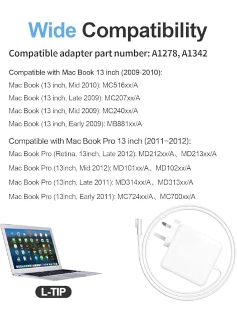 Luckam Mac Book Pro Charger, Replacement for Mac Book Pro 13 Inch Display AC 60W Magnetic Shape Connector Power Adapter - Image 5