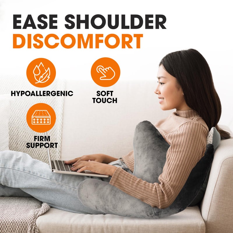 Cheer Collection Rotator Cuff Pillow â€“ Shoulder Surgery Recovery Pillow for Side Sleepers, Arm Support Cushion for Rotator Cuff Injury & Post Surgery Comfort, Gray - Image 2