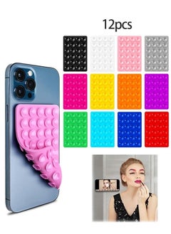 Sthxyfaith 12Pcs Double Sided Silicone Cup Phone Case Mount, Strong Grip Holder Silicone Suction Phone Case, Hands-Free Mobile Accessory Holders for Videos, Selfies - Ideal for Mirror or Smooth Surface  - Image 1