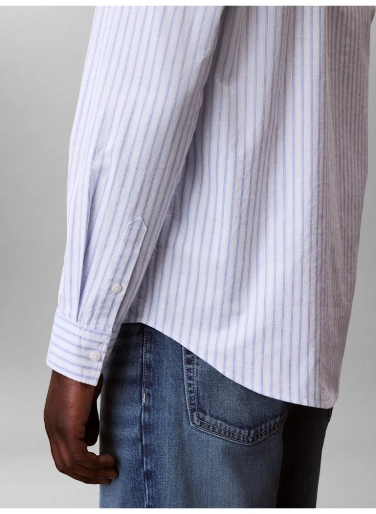 Calvin Klein Jeans  Stripe Oxford Classic Button-Down Shirt for Men | Best Price UAE