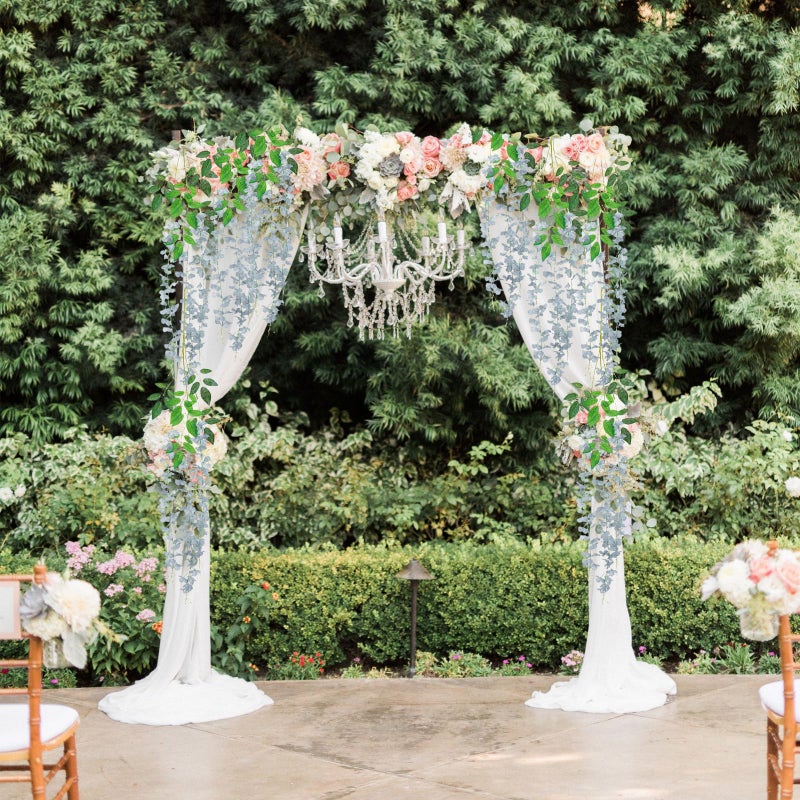 ZEBMOON 24 Pack Grey Wisteria Hanging Flowers, 3.4 Ft Fake Hanging Flowers, Artificial Wisteria Garland Vines for Wedding Room Backdrop Outdoor Patio Garden Decoration - Image 5