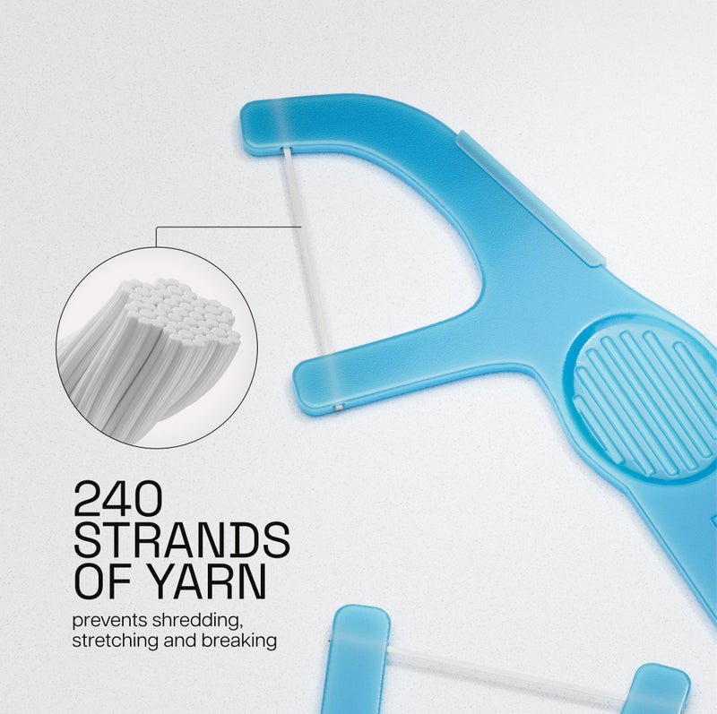 REACH Dental Floss Picks, Mint, Plaque Remover for Teeth, for Hard to Reach Areas, Easy Grip Handle, Comfortable Multi-Use Flosser for Adults, Oral Care, PFAS Free, 90 Count - Image 4