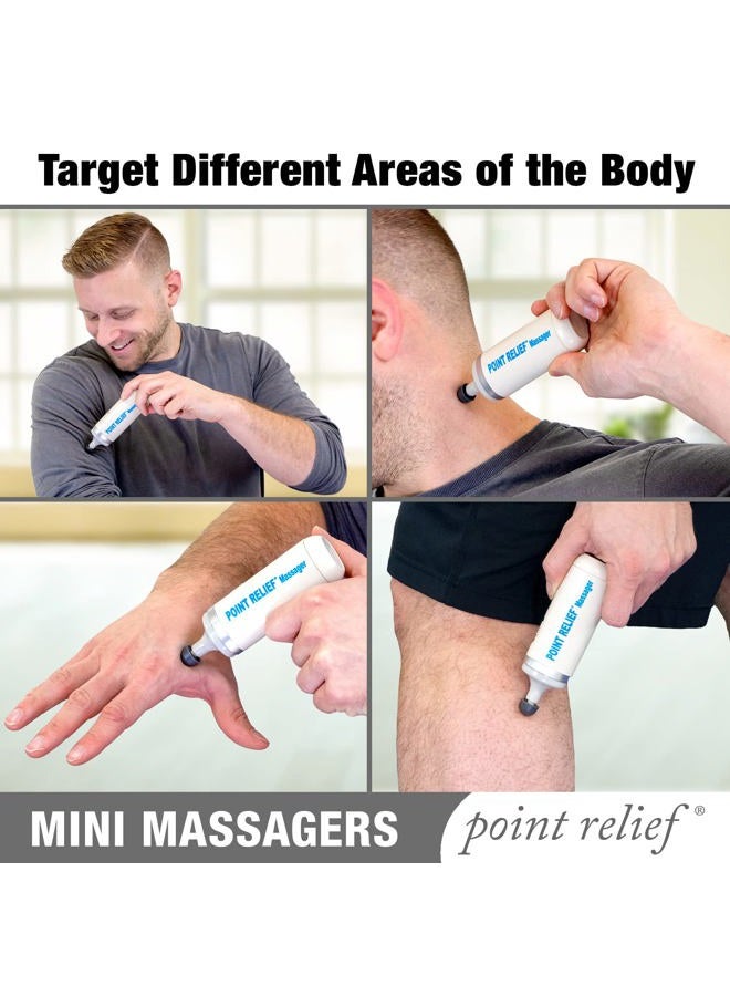 Point Relief Mini-Massager Battery-Powered for Pain Relief, Tension Relief and Massage Therapy, white - 14-1050 - Image 3