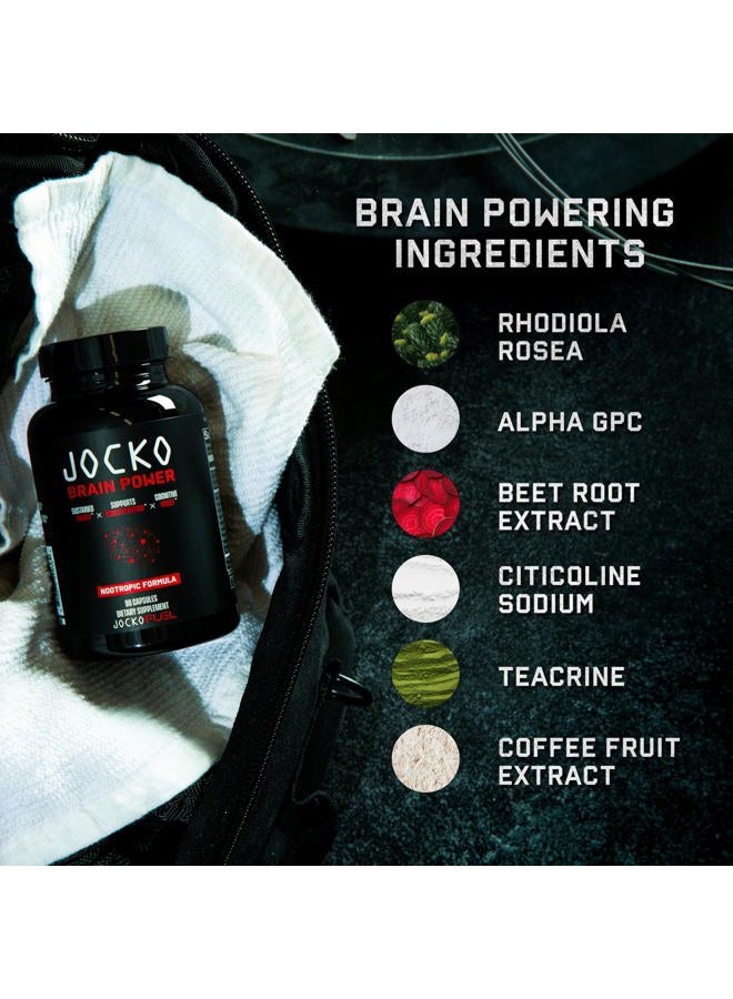 Jocko Fuel Brain Power - Nootropic Dietary Supplements for Memory & Focus - PreWorkout Energy & Focus Supplement (90 Capsules) - Image 5