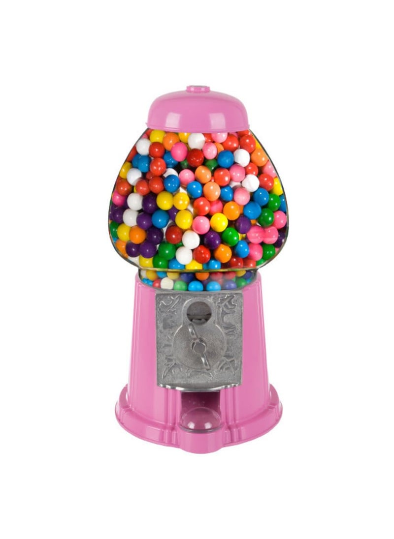 Great Northern Popcorn Company 15 Gumball Machine with Coin Bank  Bubble Gum Machine Candy Dispenser with Glass Globe and Metal Base  Vintage Style Gum Ball Vending Dispenser by Great Northern Popcorn Pink 