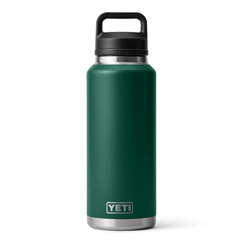 YETI Rambler 46 oz Bottle, Leakproof, Vacuum Insulated, Stainless Steel with Chug Cap, Black Forest Green - Image 1