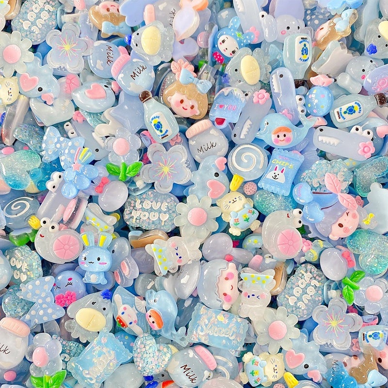 خرز راتنجي ملون كرتوني لطيف لصنع المجوهرات DIY لأغطية الهاتف وملاقط الشعر - Image 1